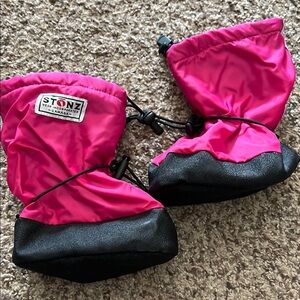 Stonz Pink and Black Baby Booties